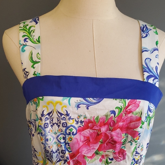 Nwt Boston Proper  Floral Dress in Blue and White - Picture 5 of 16